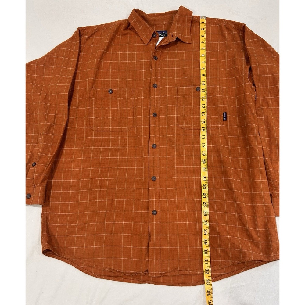 Patagonia M's 100% Organic Cotton Long Sleeve Shirt Mens XL Madras Gold Check - Picture 6 of 8